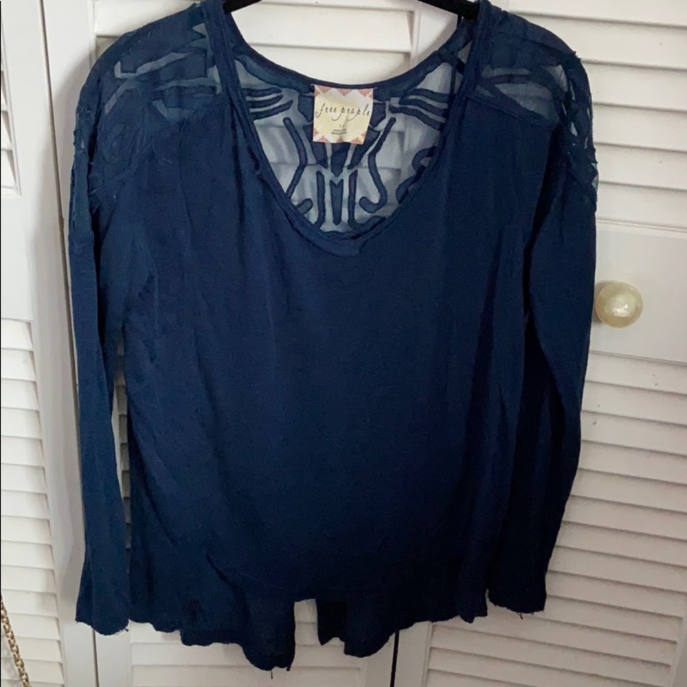 Teal free people long sleeve